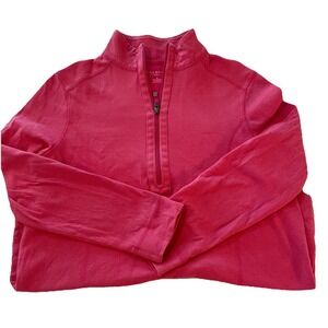 Talbots Women's 1/4 Zip Pullover Sweatshirt XL Pink Lightweight Activewear Plus